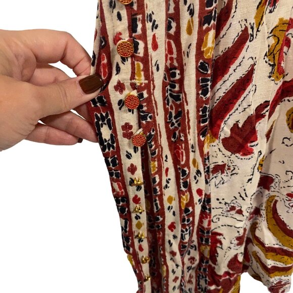 Soft Surroundings Linen Blend Sugar Maple Boho Tunic Top Size S - Picture 3 of 9